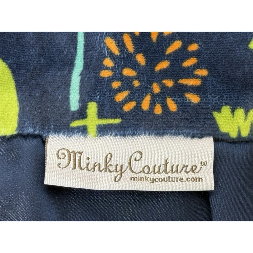Minky Couture Navy Blue Dinosaur Security Blanket Satin‎ Edge Soft 21
